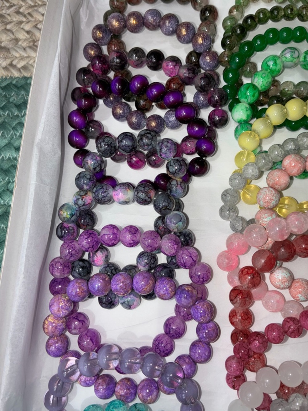 PICK ONE ☝️ Colorful GLASS BEADED Stretch Bracelet - Multi-Color Options - Picture 7 of 9